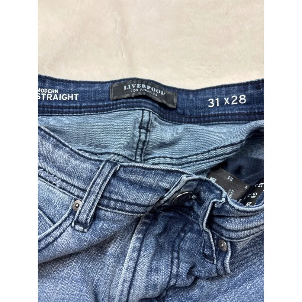 Liverpool Los Angeles Modern Straight Jeans Mens 31x28 Medium Wash Blue Denim